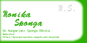 monika sponga business card